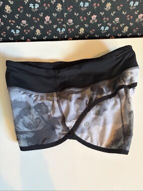 lululemon athletica Black and Gray Women's Running Shorts